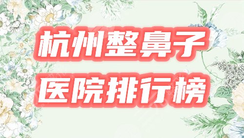 杭州整鼻子医院排行榜