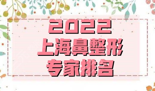 2024上海鼻整形专家排名