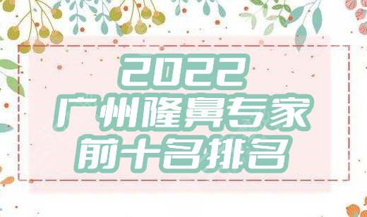 2024广州隆鼻专家前十名排名